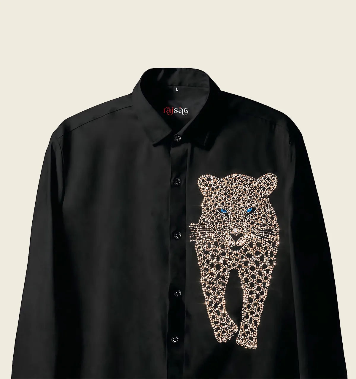 Midnight Leopard Embroidered Shirt
