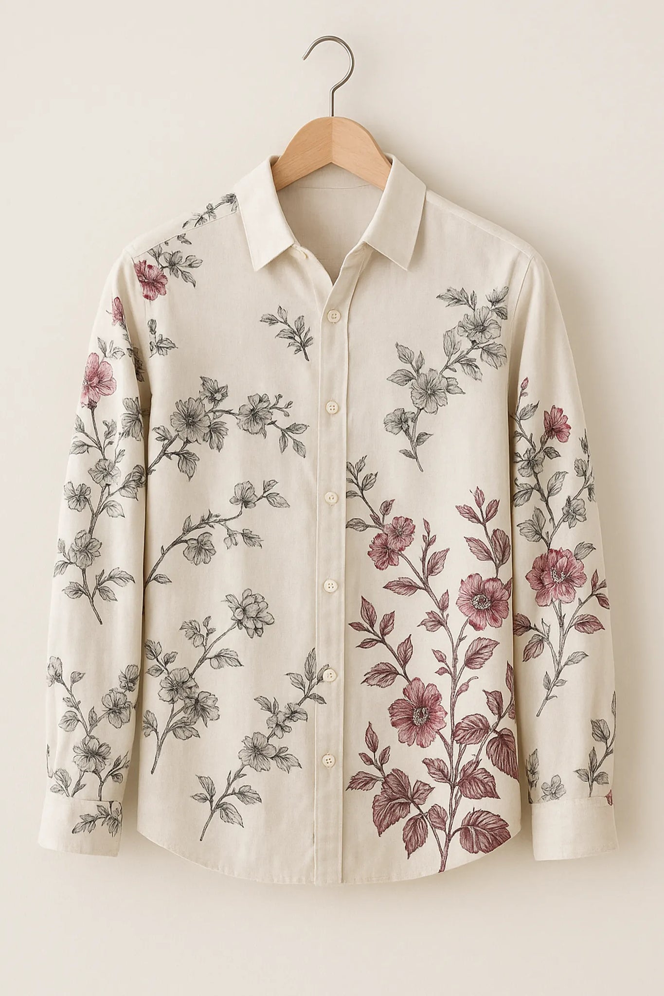 Vintage Rose Botanical Cotton Shirt