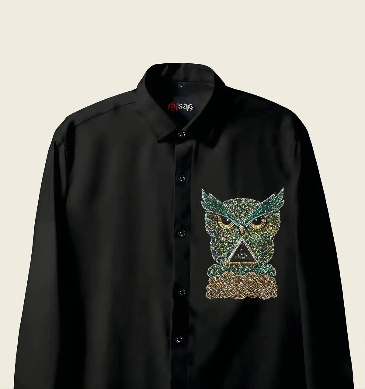 Midnight Owl Embroidered Shirt