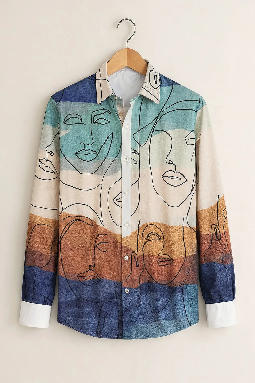 Men’s Premium Abstract Face Printed Shirt