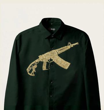 Deep Green Gun Diamond Work Shirt