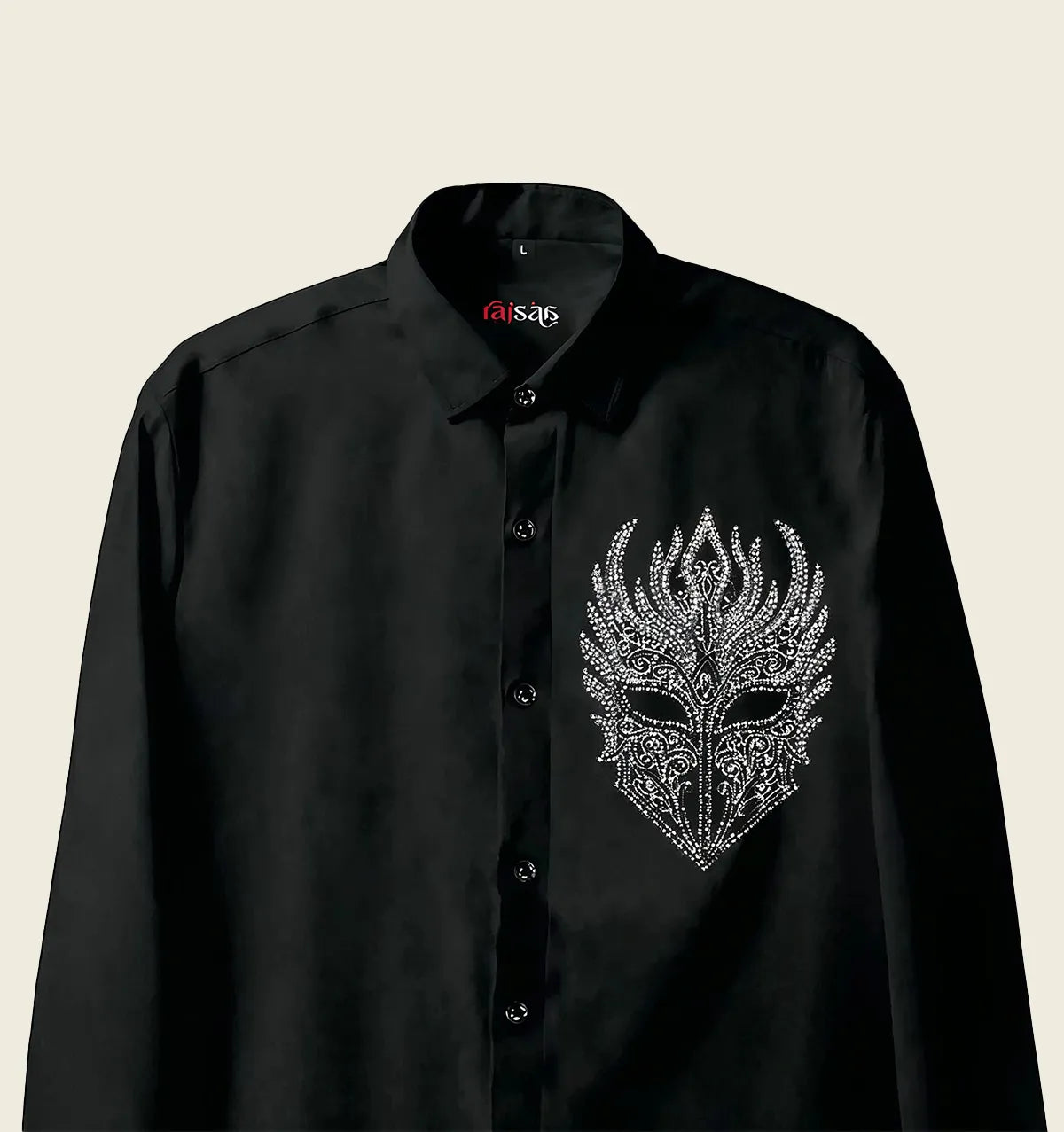 Midnight Phantom Mask Embroidered Shirt
