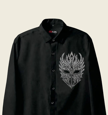Midnight Phantom Mask Embroidered Shirt
