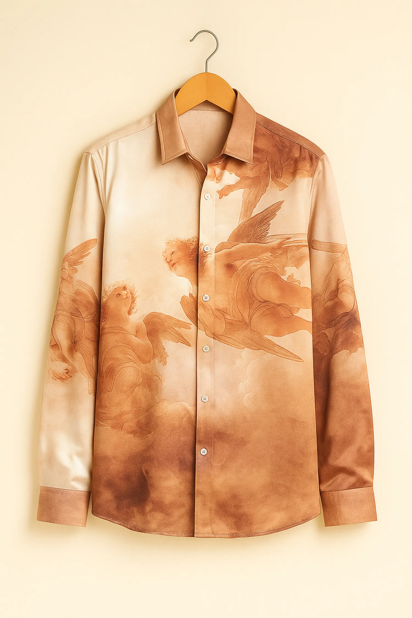 Renaissance Angel Print Cotton Shirt