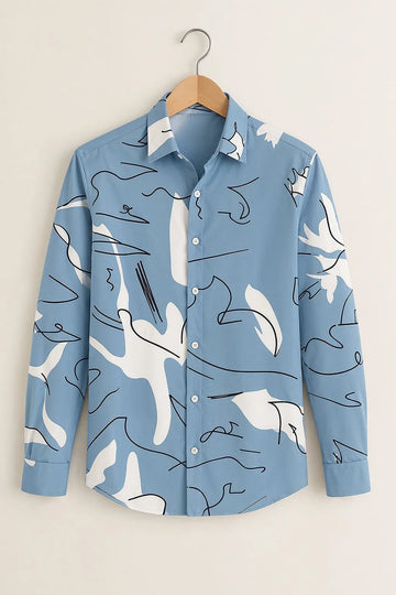 Men's Blue Wave Graphic Shirt