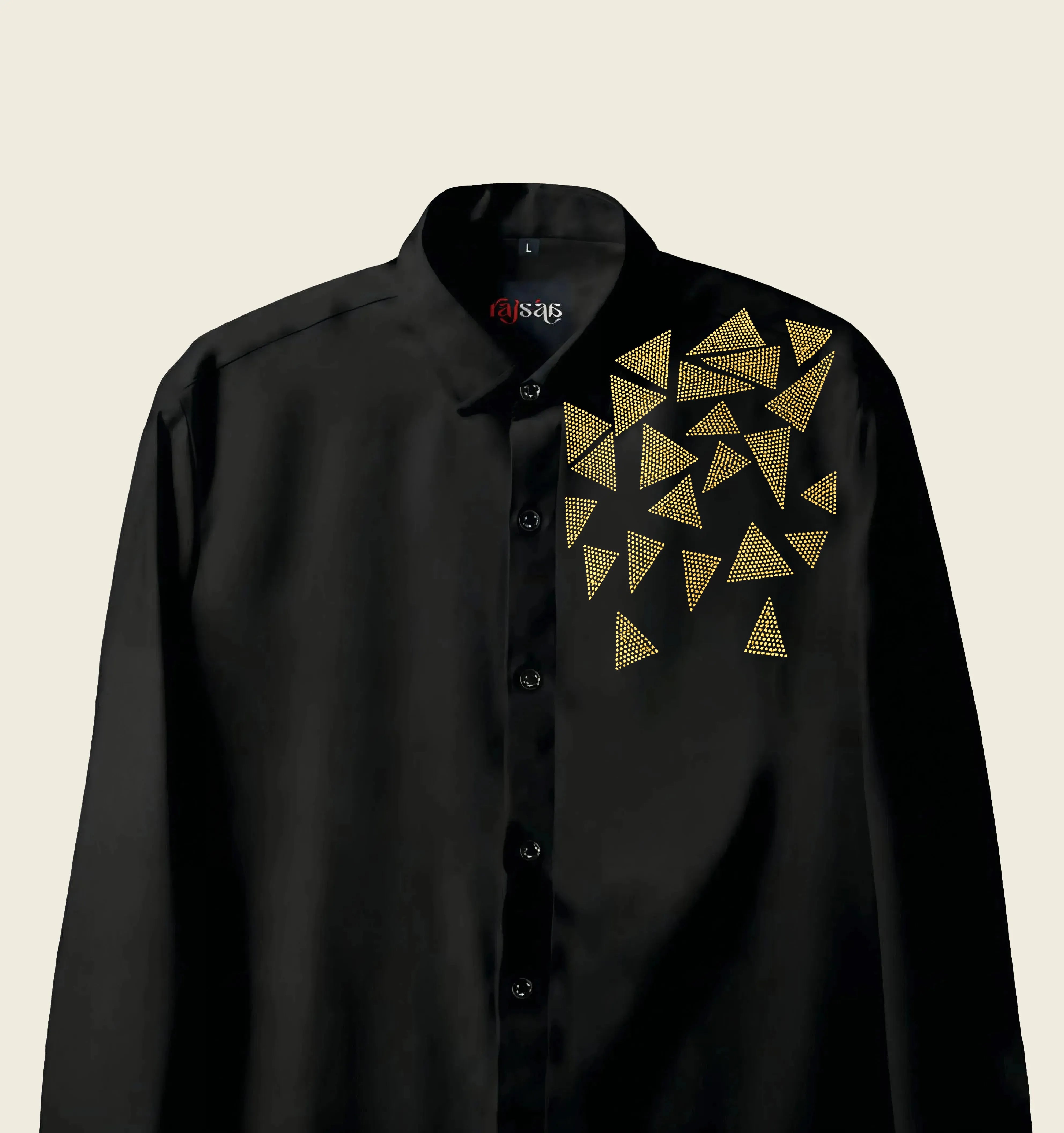 Men’s Black Geometric Jarkan Shirt