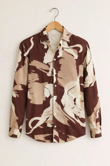 Men’s Premium Brown Stylish Cotton Shirt