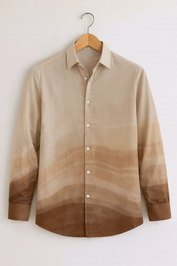 Men’s Premium Beige Ombre Cotton Shirt