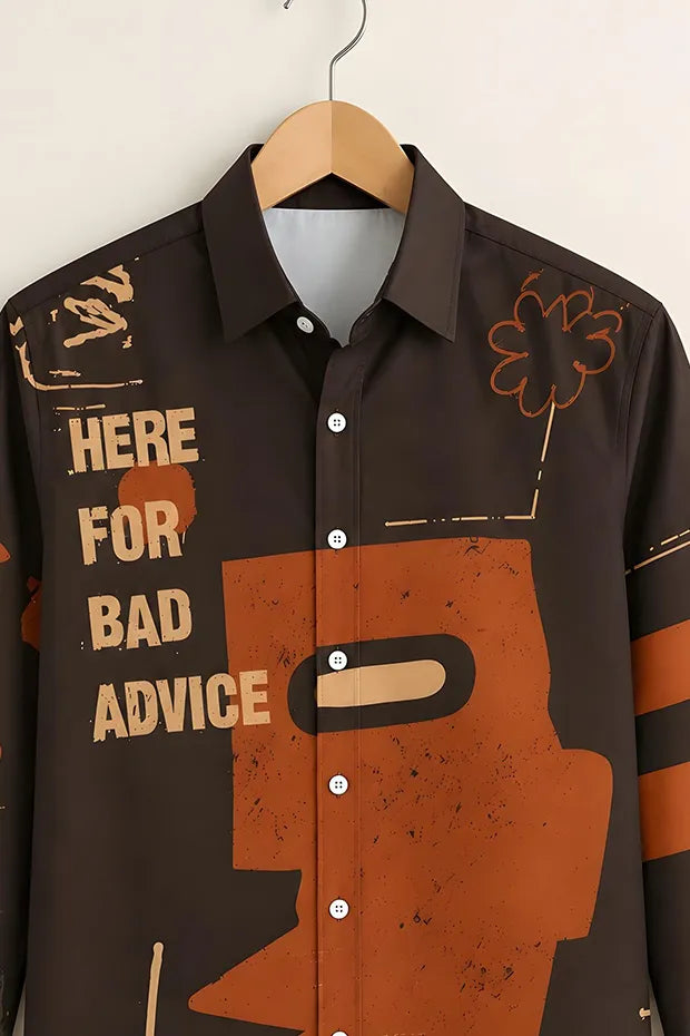 Dark Brown Street Art Printed Shirt