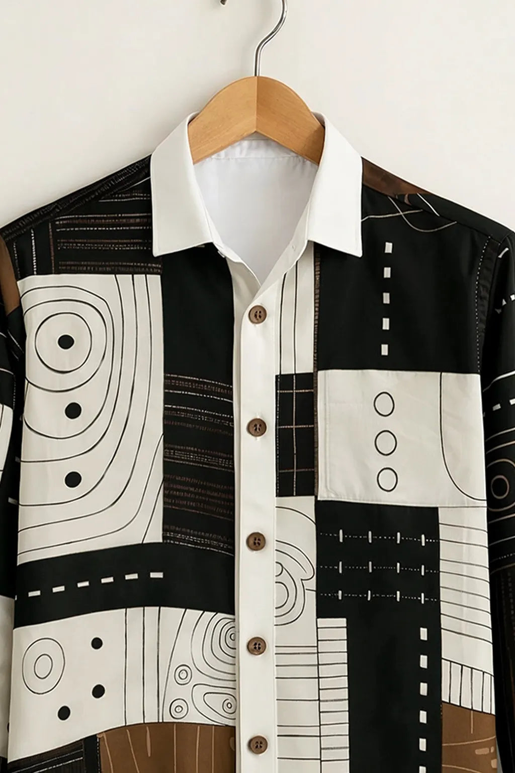 Men’s Premium Black Geometric Printed Shirt