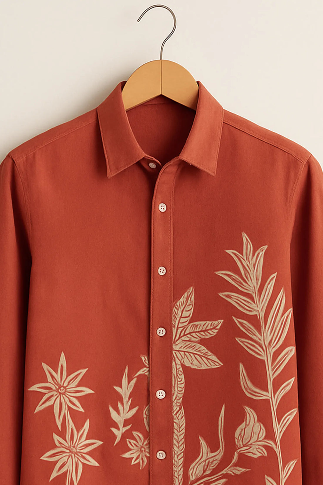 Terracotta Bloom Embroidered Shirt