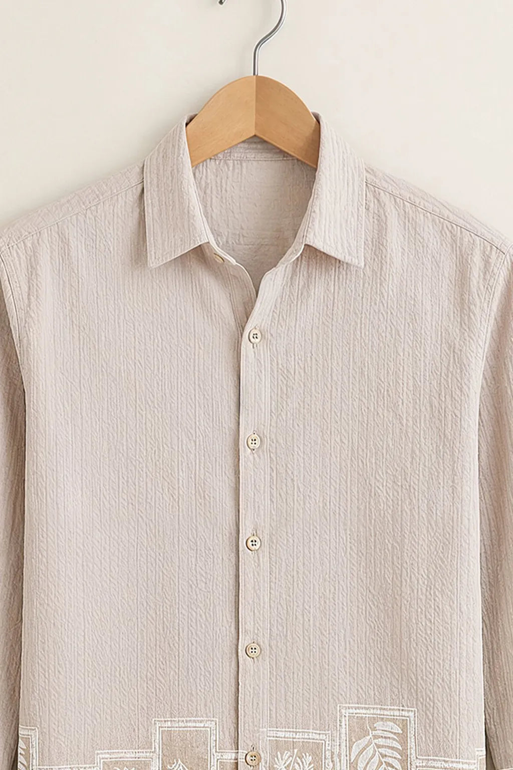 Men's Elegant Floral Patch Shirt