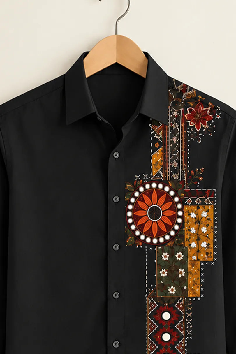Gentlehaus Man Black Panel Shirt