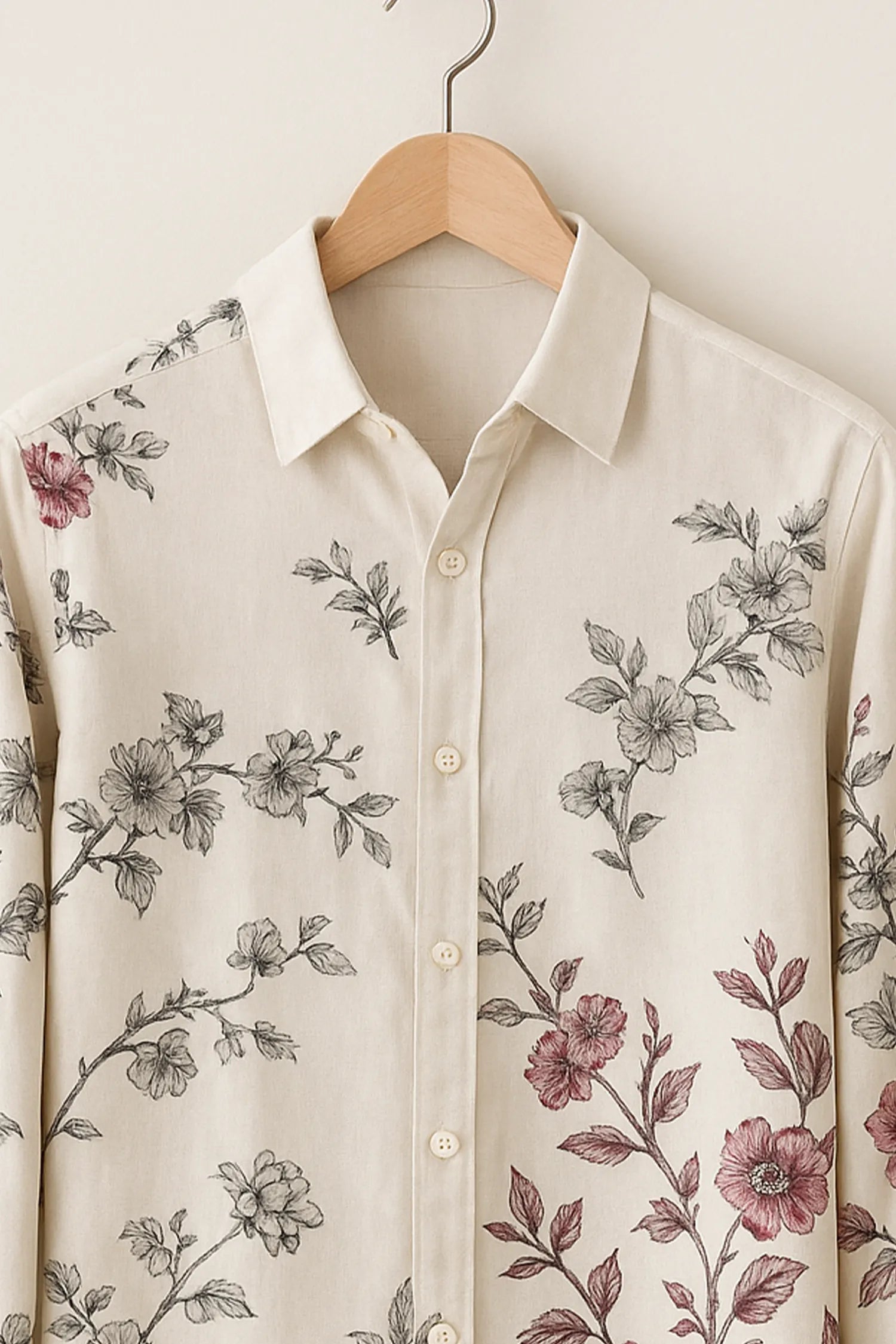 Vintage Rose Botanical Cotton Shirt