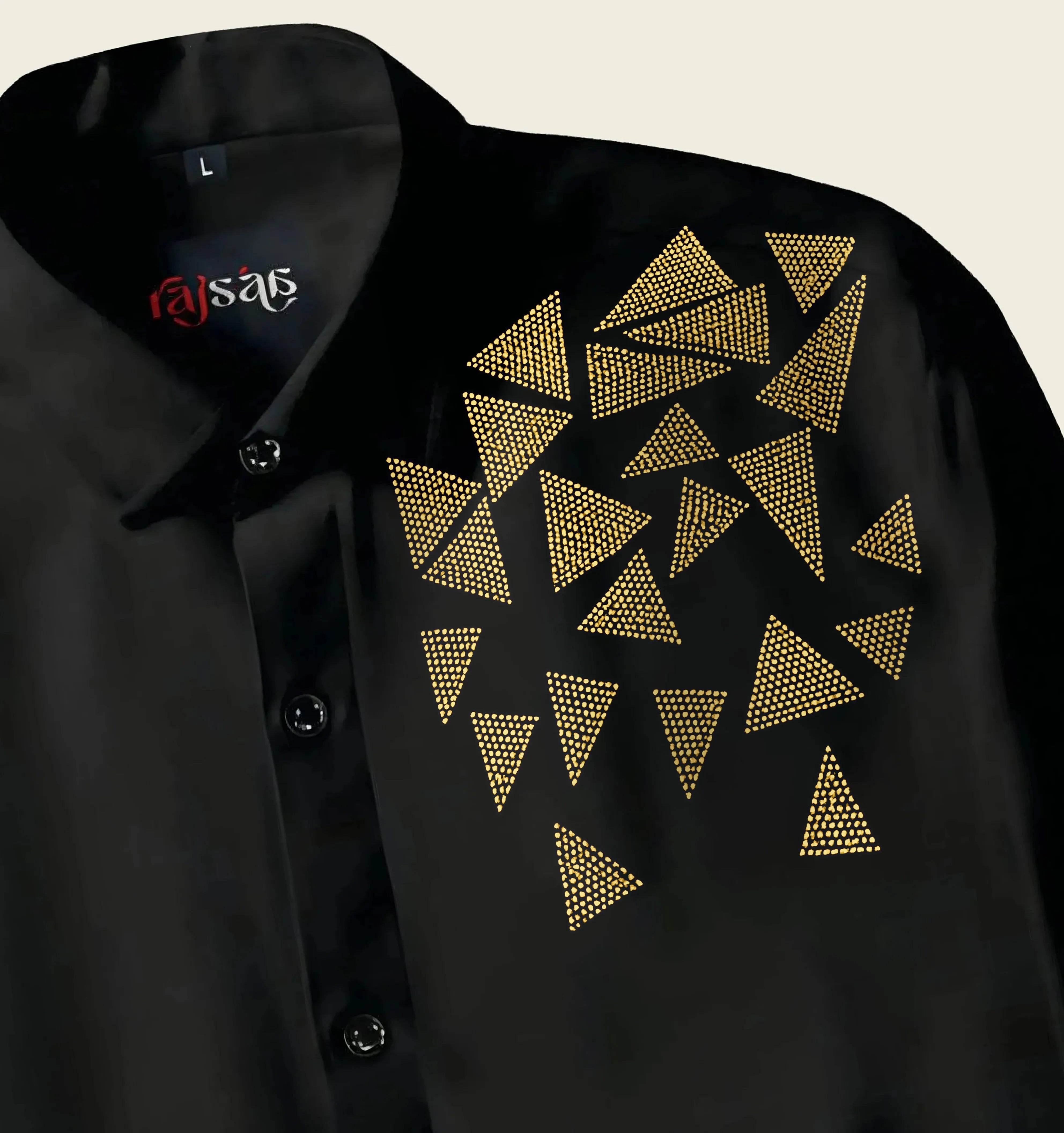 Men’s Black Geometric Jarkan Shirt