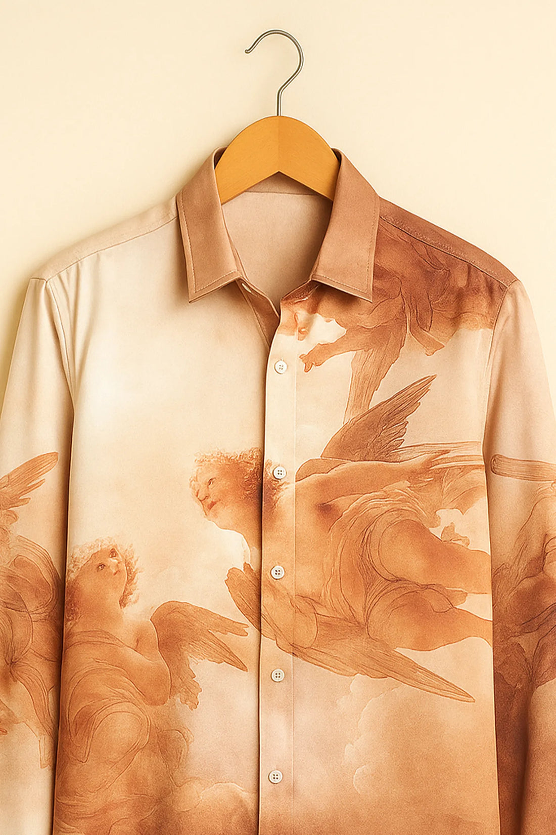 Renaissance Angel Print Cotton Shirt