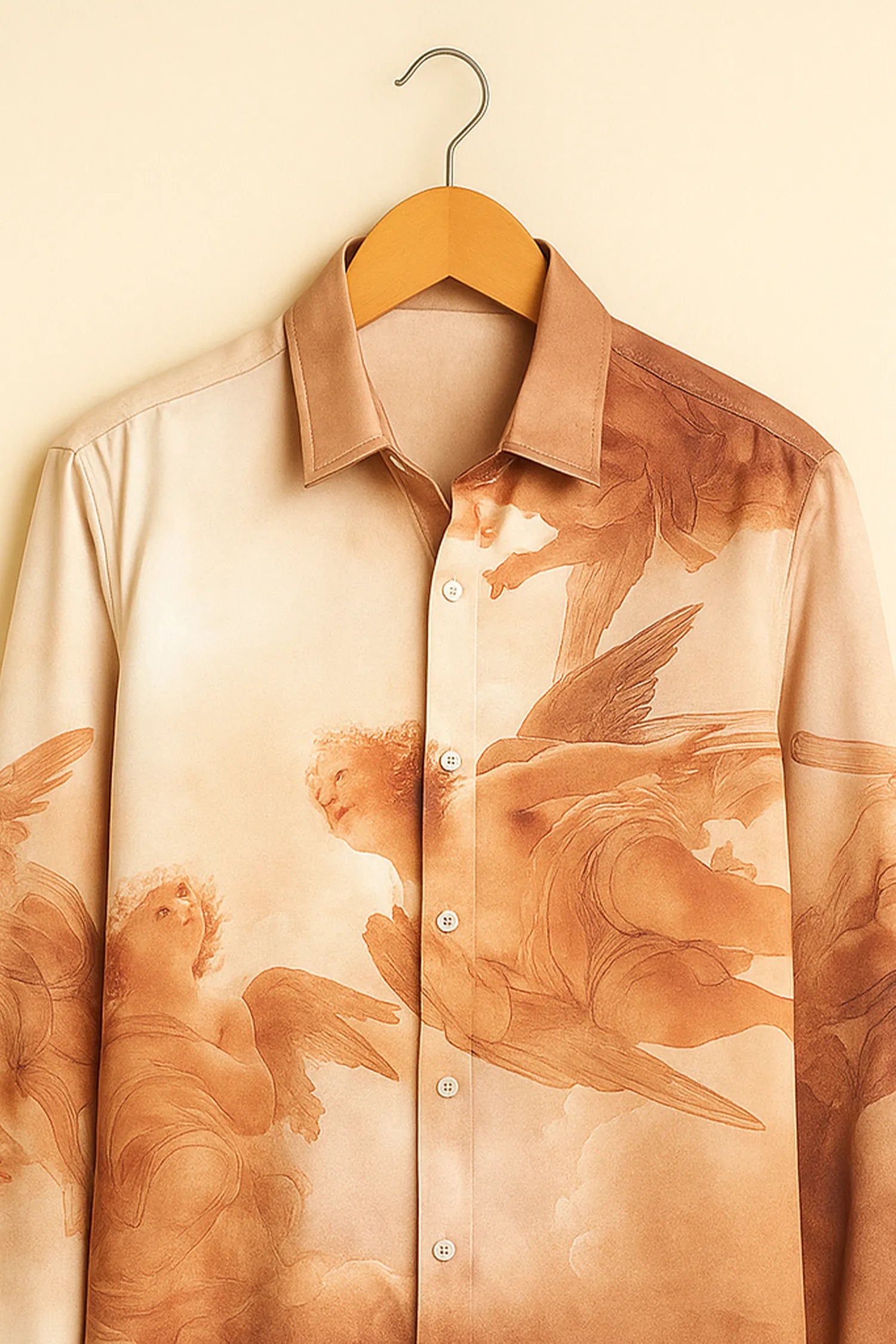 Renaissance Angel Print Cotton Shirt
