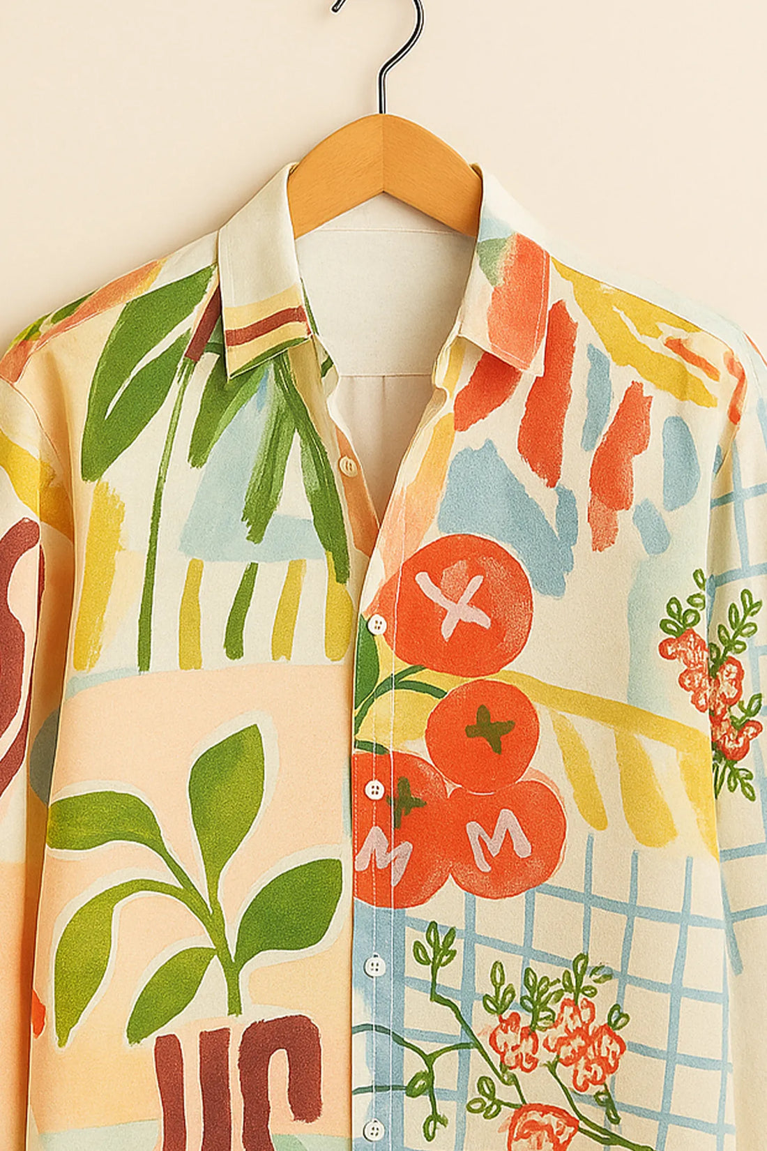 Abstract Garden Multicolor Cotton Shirt