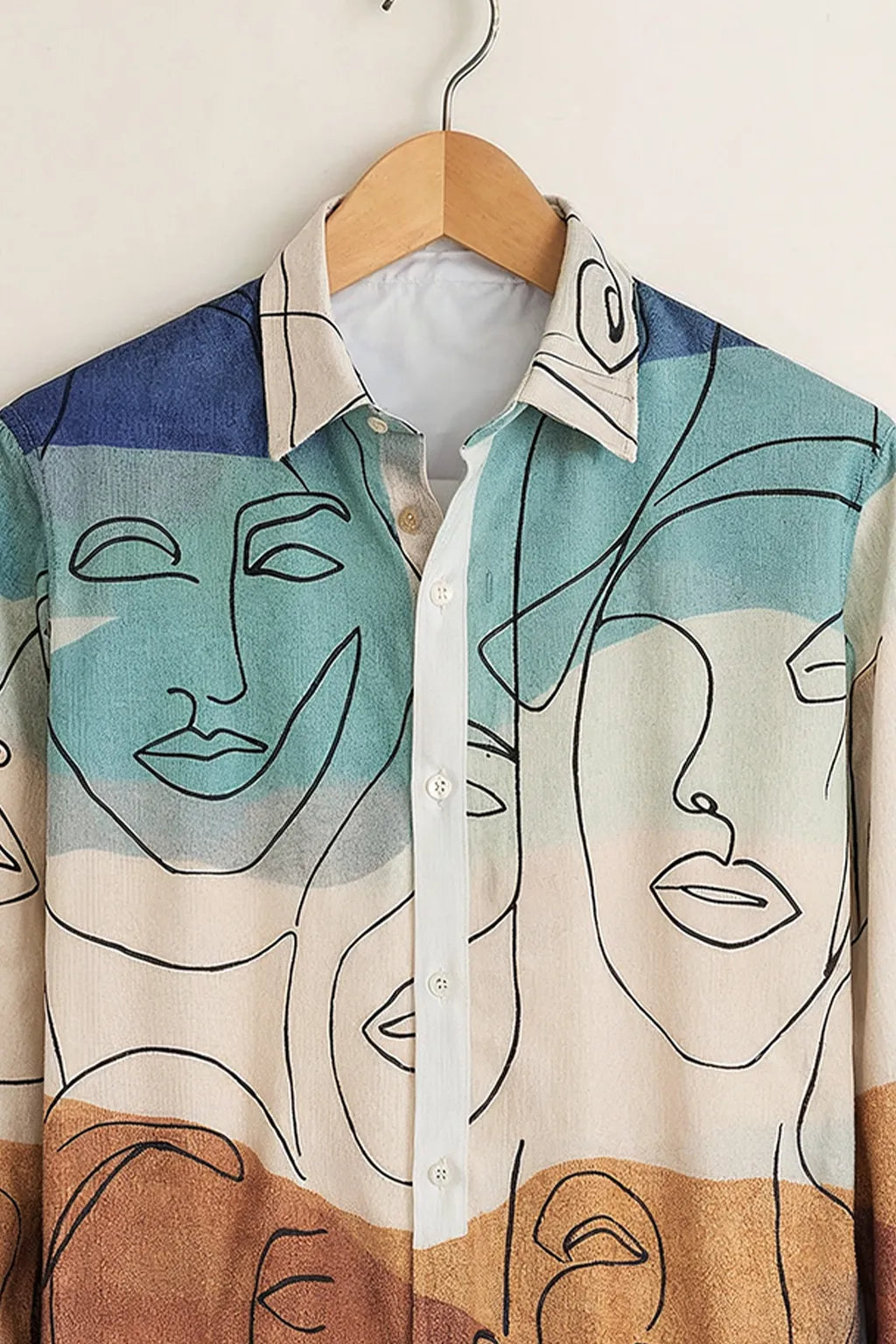 Men’s Premium Abstract Face Printed Shirt