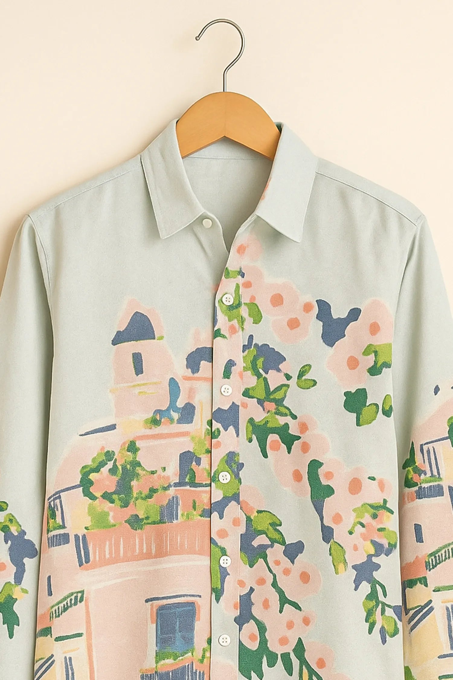 Pastel Bloom Terrace Cotton Shirt