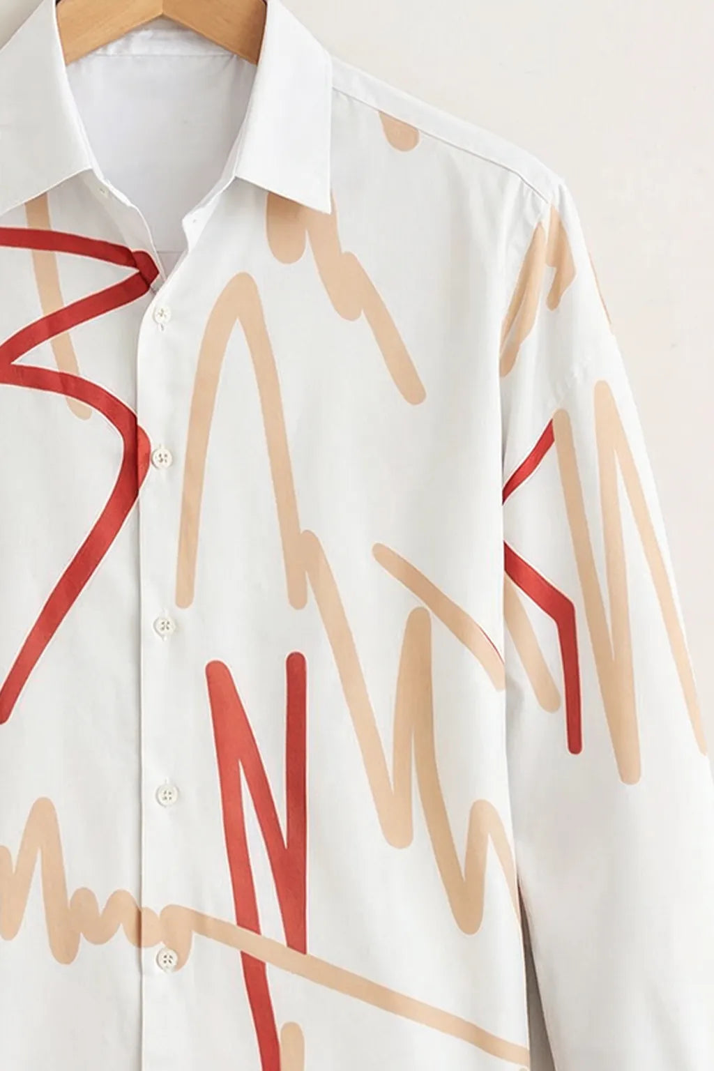 Men’s Stylish White Abstract Printed Shirt