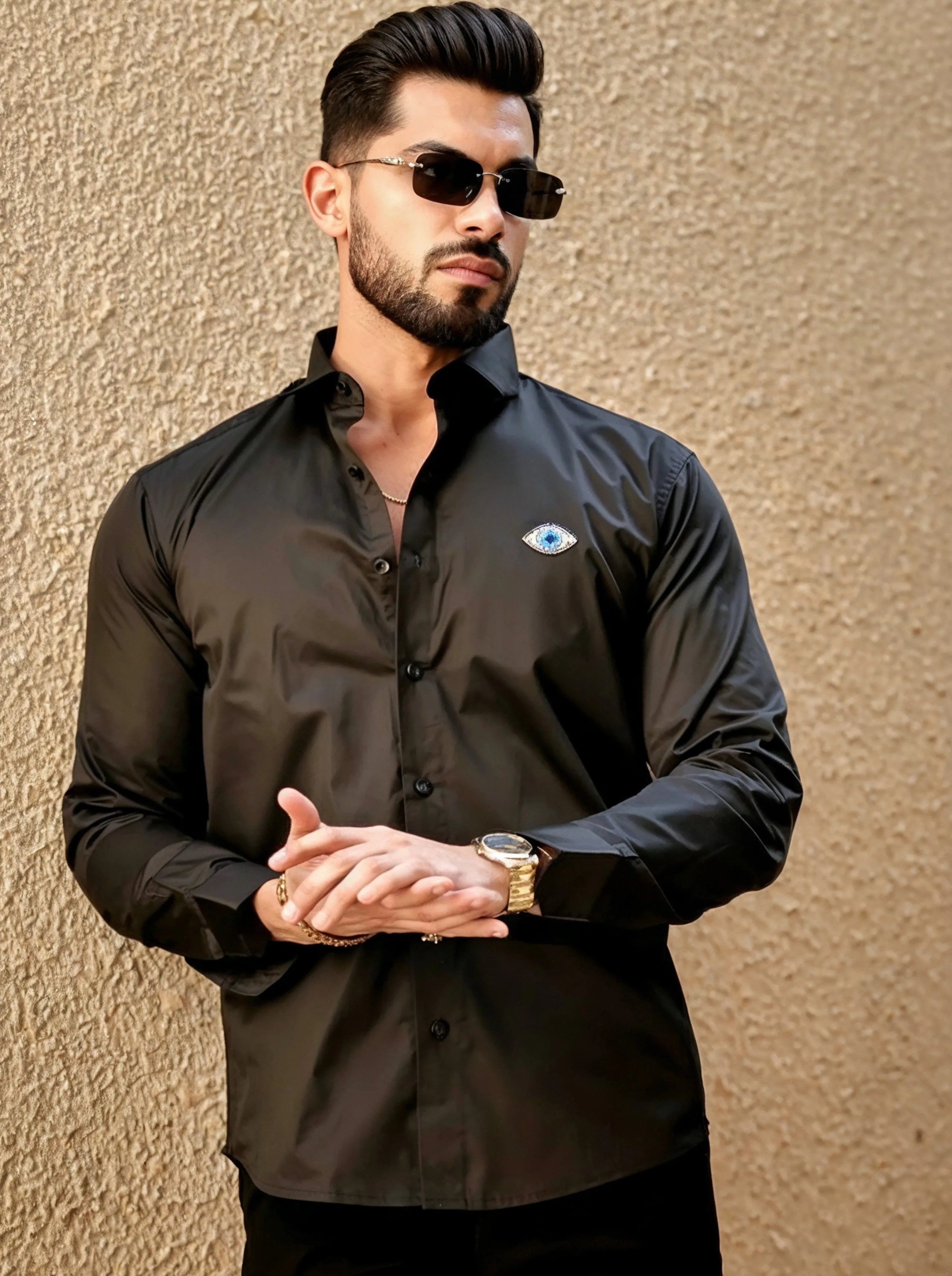 Men’s Evil Eye Embroidered Shirt