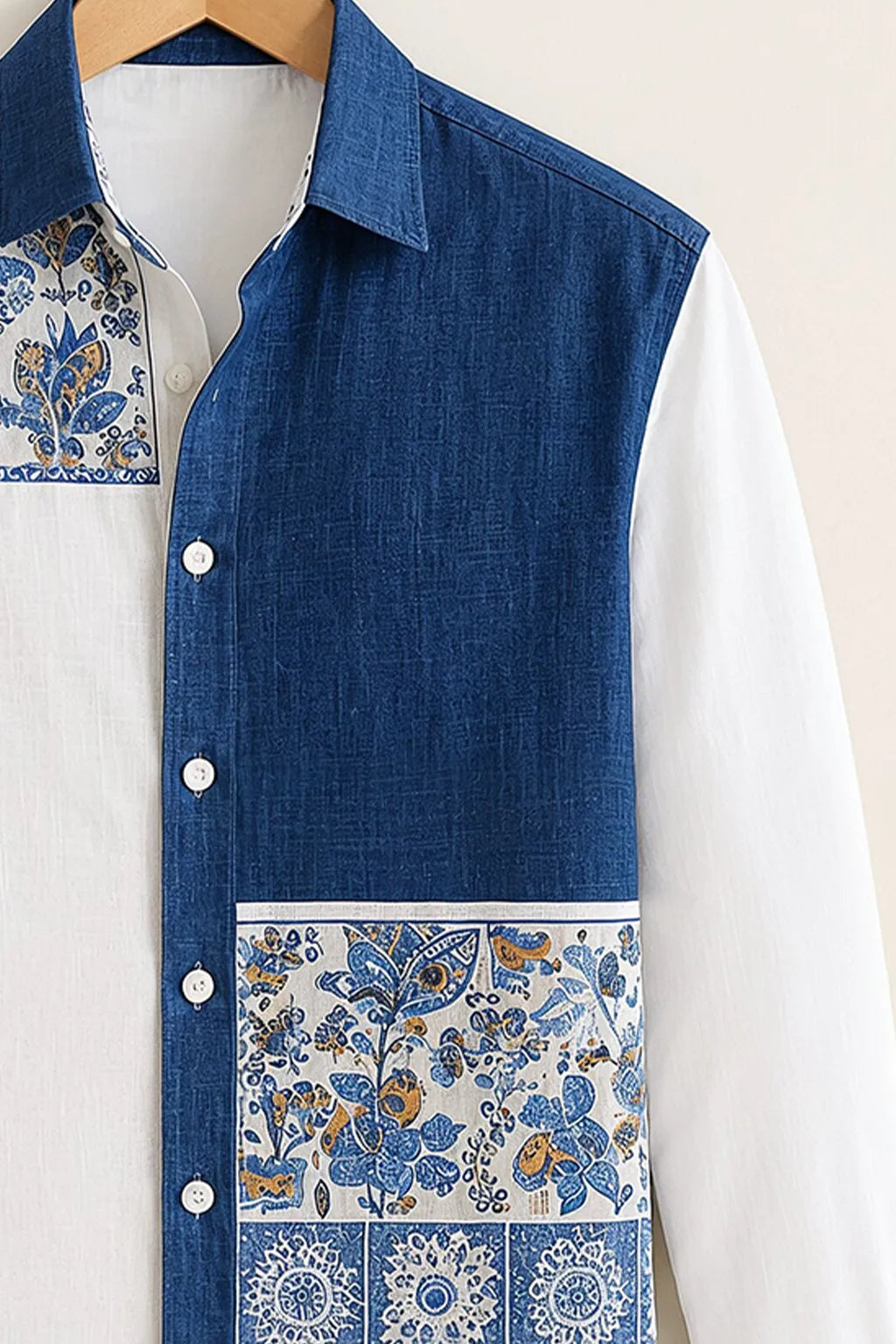 Men's Azure Mosaic Designer Shirt