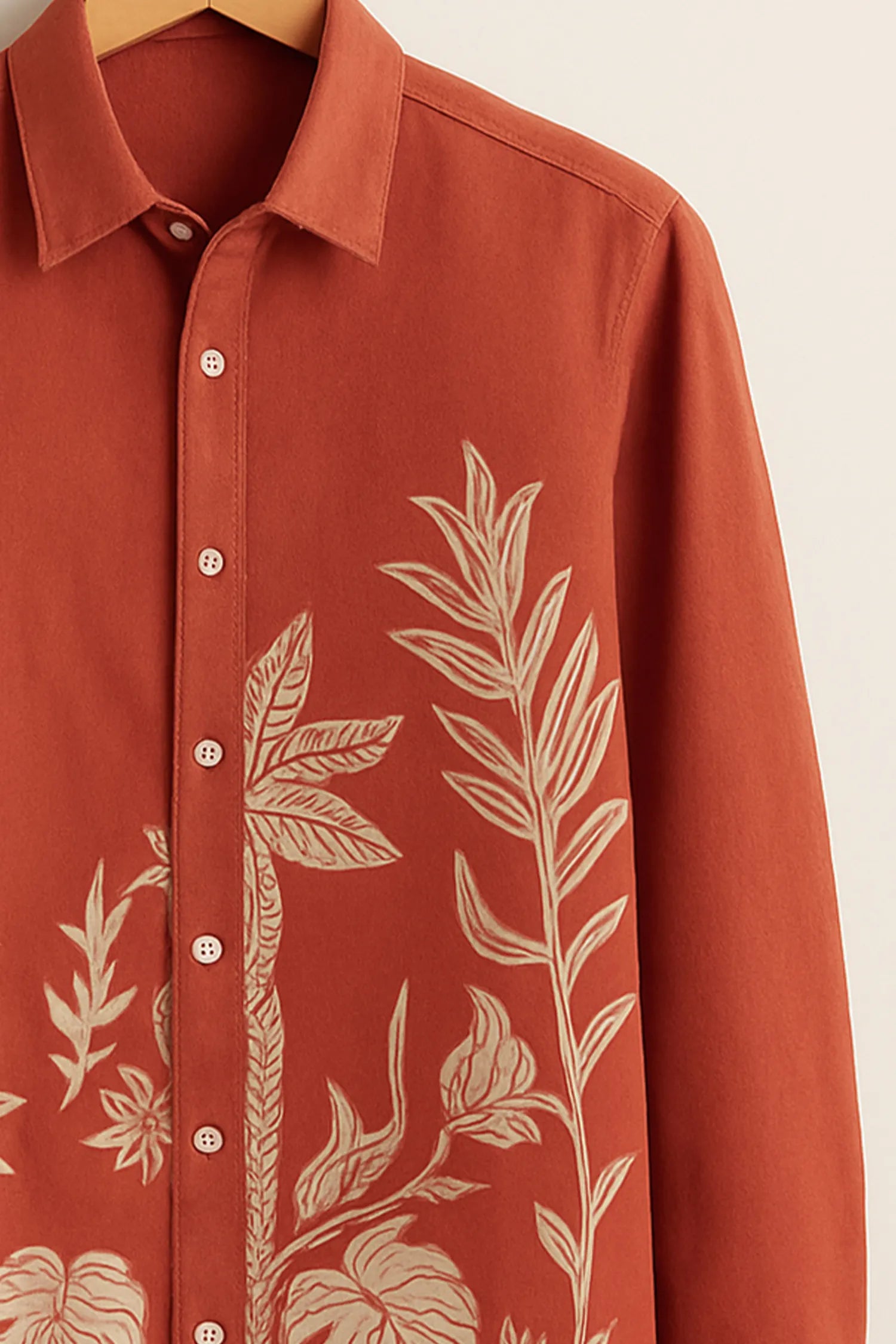 Terracotta Bloom Embroidered Shirt