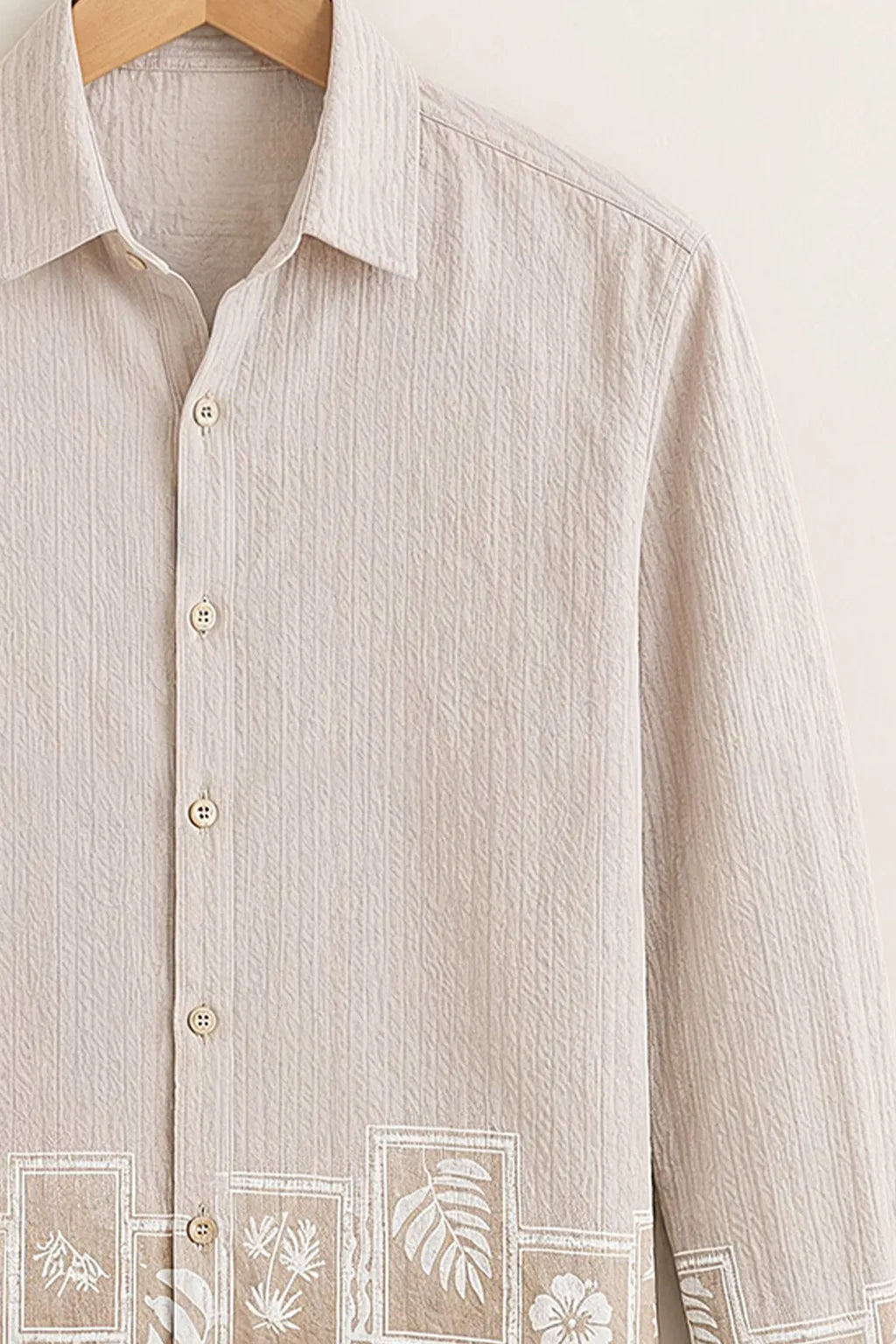 Men's Elegant Floral Patch Shirt
