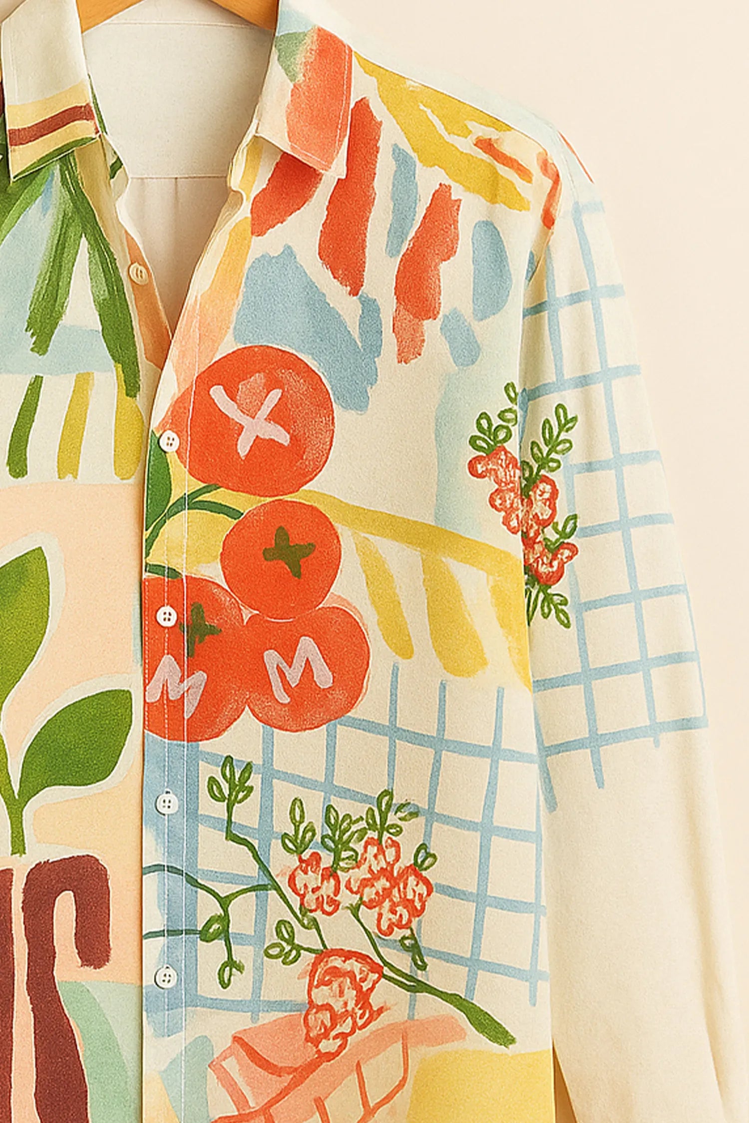 Abstract Garden Multicolor Cotton Shirt