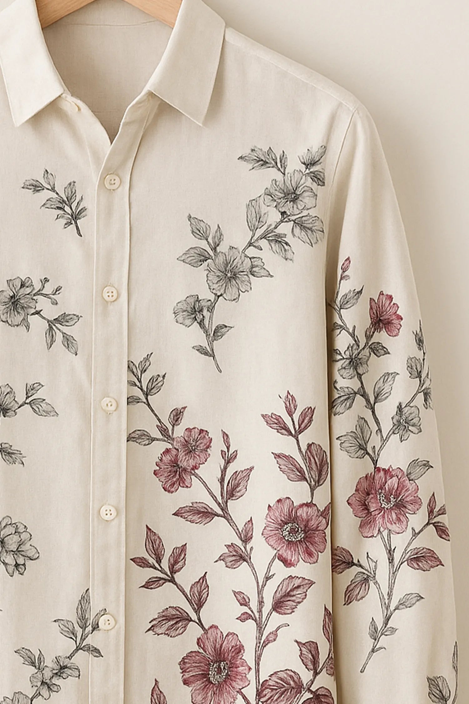 Vintage Rose Botanical Cotton Shirt