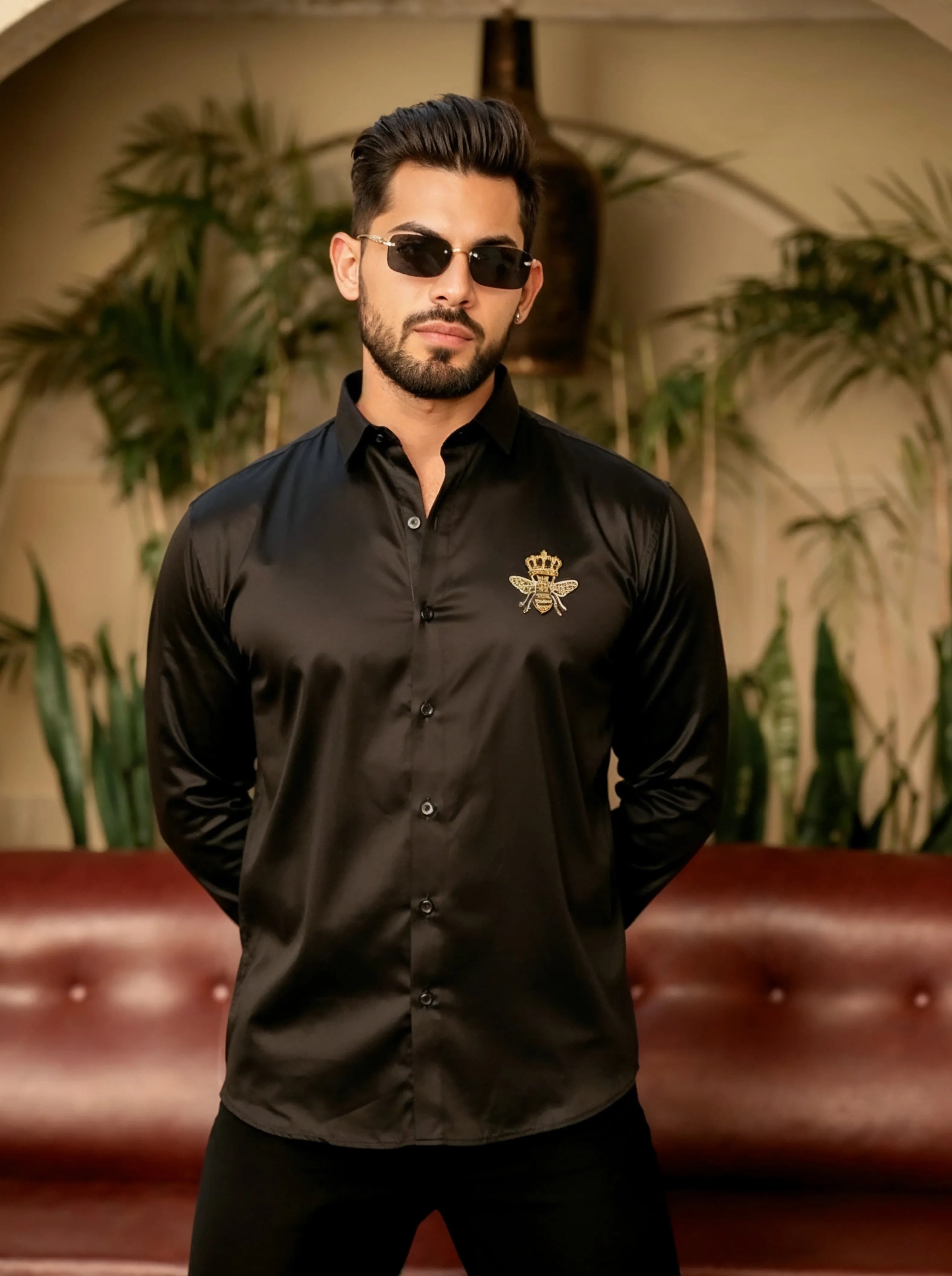 Men’s Bee Crown Embroidered Shirt