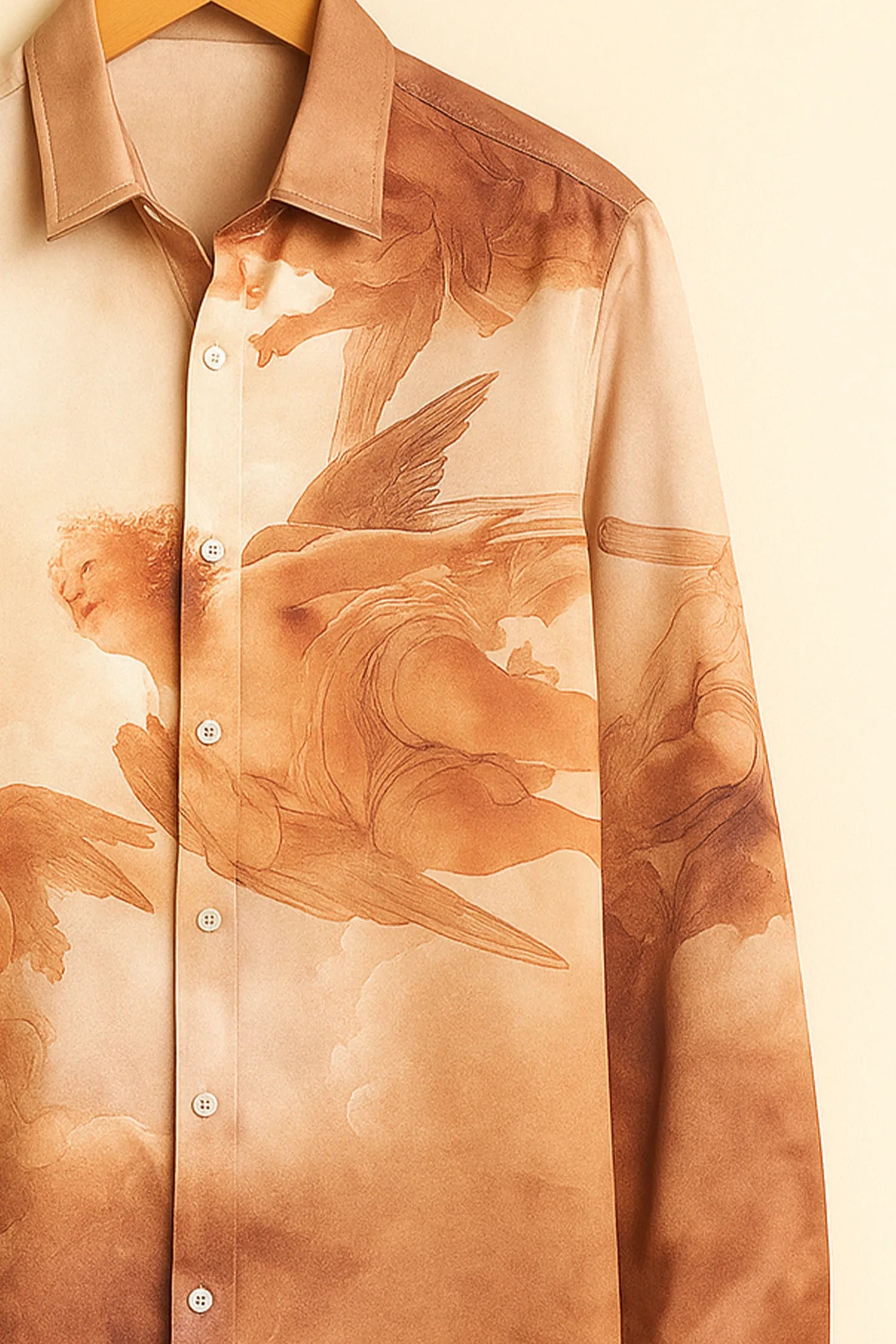 Renaissance Angel Print Cotton Shirt