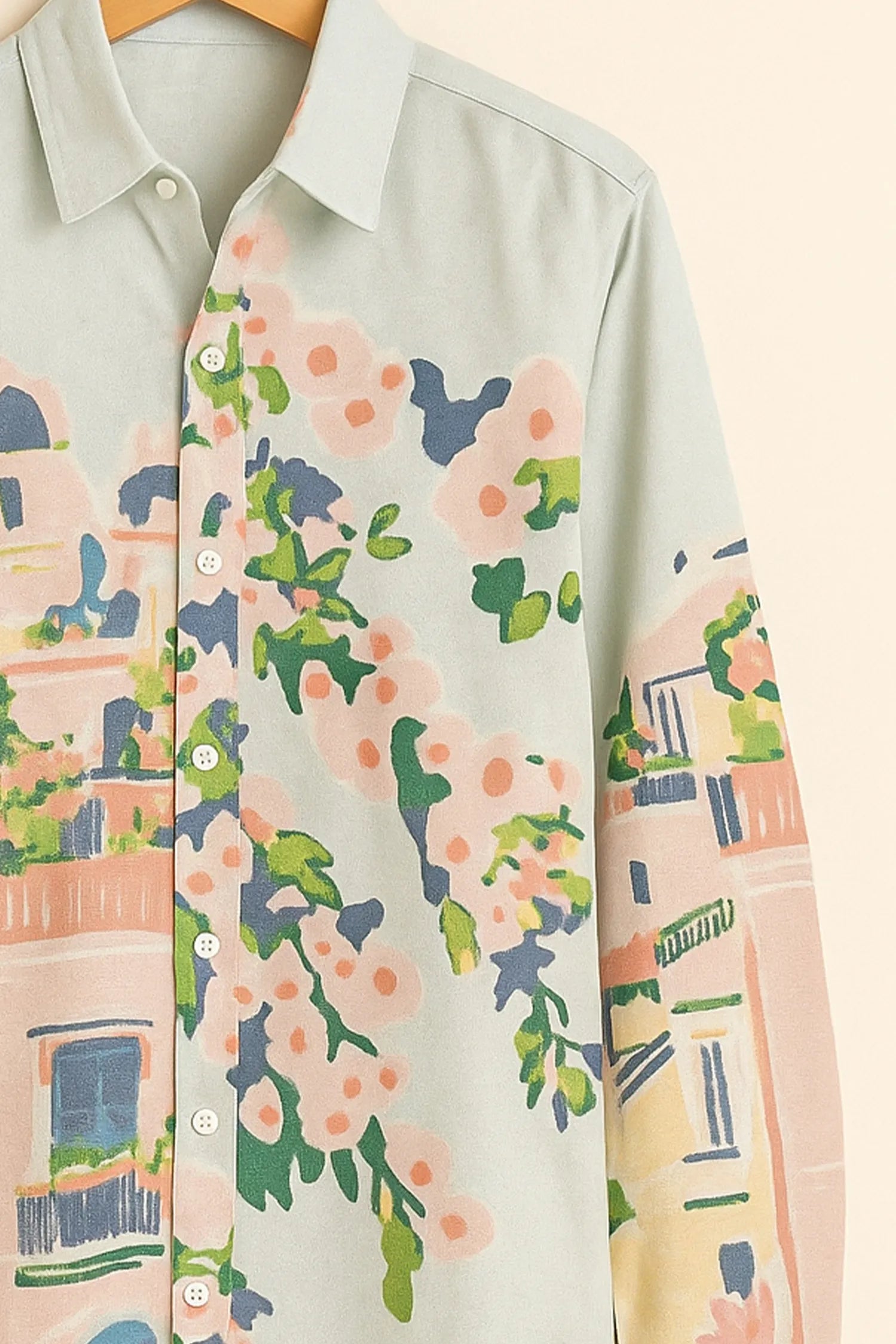 Pastel Bloom Terrace Cotton Shirt