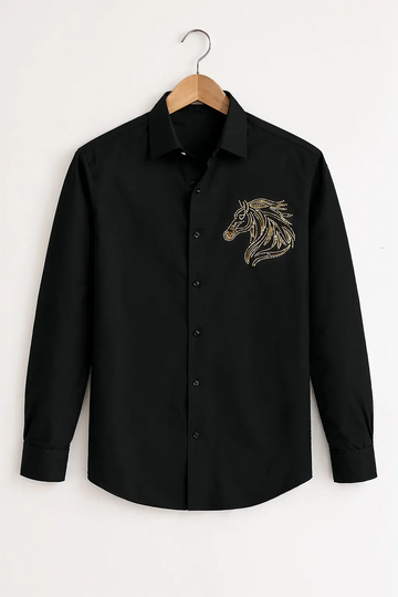 Blue Golden Horse Diamond Pattern with Embellished side Work